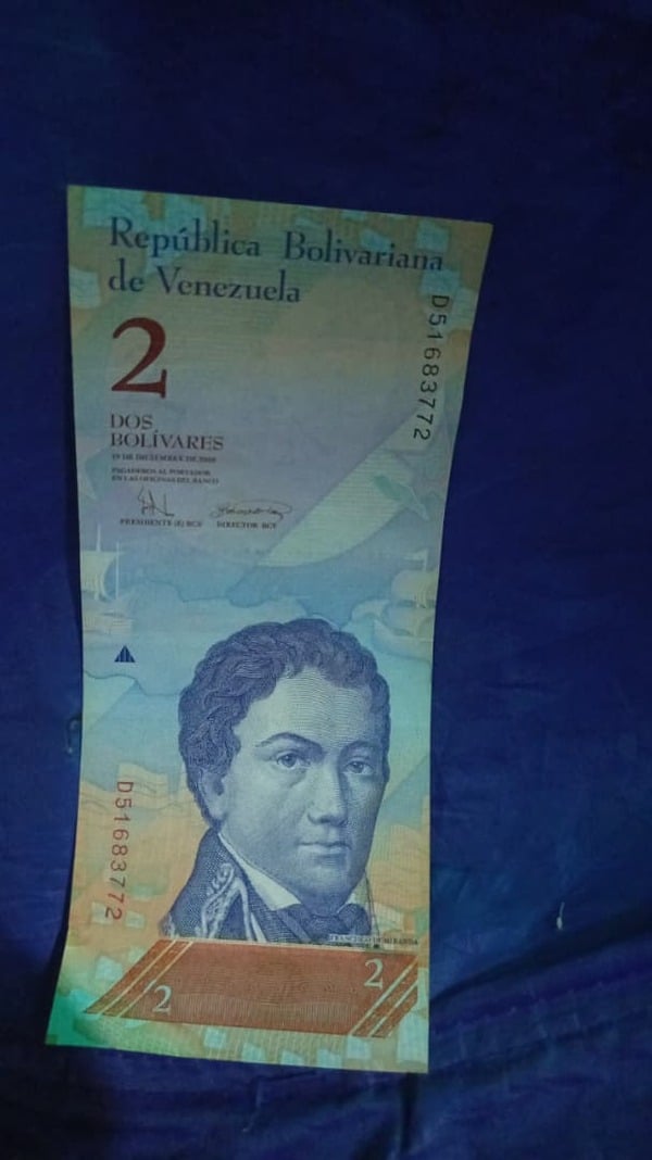 Billete de 2bs Año 2008
