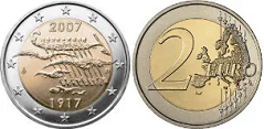2 يورو (الذكرى ال 90 للاستقلال) 2007 - فنلندا
