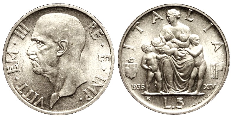 5 ليرات (فيتوريو إيمانويل الثالث) 1936-1941